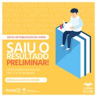 Edufal divulga resultado preliminar de Edital de Publicação de Livros