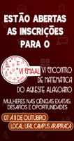 Inscrições abertas para 6º Encontro de Matemática do Agreste Alagoano