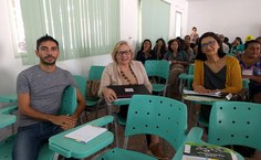 Professora Wanda e coordenadores Alice e Rafael