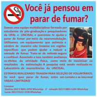 Abertas inscrições para voluntários em pesquisa antitabagismo