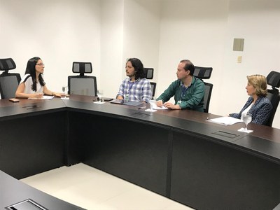 Valéria foi acompanhada do chefe de Gabinete, Aruã Lima, e do coordenador da Proginst Jouber Lessa. Foto: Ascom MPF