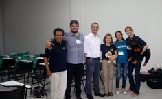 Néstor Calderon Maldonado (Colombia), professor Pierre Escodro, vice-reitor José Vieira, Ana Liz Bastos,_professora Marcia Notomi e professora Rita de Cássia da UFPR