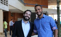 Representantes da Empresa Júnior (EJ) Jangadeiros (Foto: Blenda Machado)