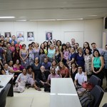Gestores se reúnem para aposição de foto da reitora na galeria de honra