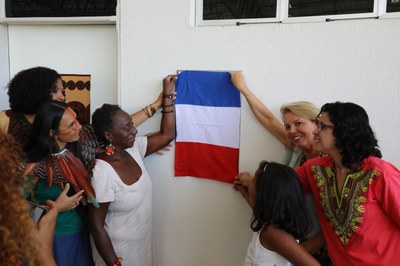 Momento da entrega do novo local de permanência do Núcleo de Estudos Afro-Brasileiros e Indígenas Dandara e Maninha Xucuru-Kariri (Neabi). Foto: Renner Boldrino