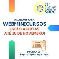 72ª Reunião Anual da SBPC está com inscrições abertas para webminicursos