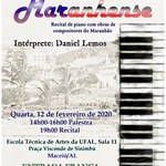 Pianista Daniel Lemos promove recital e palestra na ETA