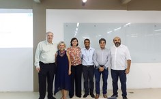 Da esquerda para direita Josealdo Tonholo (IQB); Marília Goulart (IQB); Isabel Porto (Foufal); Marcos Oliveira (IQB); Ticiano Nascimento (ICF) e Irinaldo Diniz (ICF). Foto Arquivo pessoal