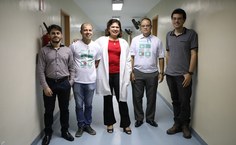 Equipe que está na linha de frente para a entrega do novo setor do HU: Rodolfo Oliveira, Anderson Dantas (gerente administrativo), Eliane Cavalcanti, Célio Rodrigues e Daniel Araújo, chefe do Setor de Infraestrutura