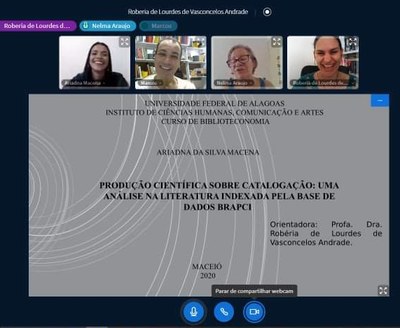 Apresentação virtual de TCC da estudante Ariadna Macena