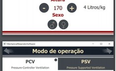Algumas telas do sistema do ventilador desenvolvido na Ufal