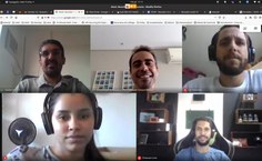 Equipe do projeto em reunião online