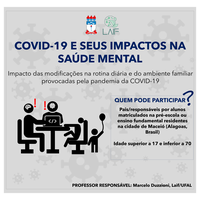 Questionário deve revelar a rotina de pais de alunos infanto-juvenis pós covid