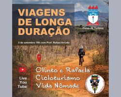 Curso de Turismo promove debate virtual sobre cicloturismo e vida nômade