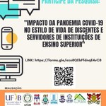 Ufal participa de pesquisa sobre impactos da pandemia no estilo de vida