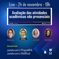 Avaliação das atividades não presenciais na Ufal é tema de live em novembro