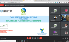 Palestra técnica on-line: Perdas de água em redes de abastecimento - ações da Casal, ministrada pelo supervisor e engenheiro da Casal, Wanderson da Silva, e participação de estagiários