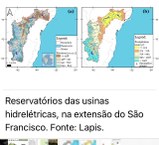 Reservatórios das usinas hidrelétricas do São Francisco