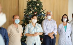 Diretor Administrativo, Anderson Dantas, diretor de Ensino e Pesquisa, Eurico Lobo, e a gerente de Atenção à Saúde, Jamyle Medeiros