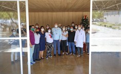 Momento da entrega do novo hall