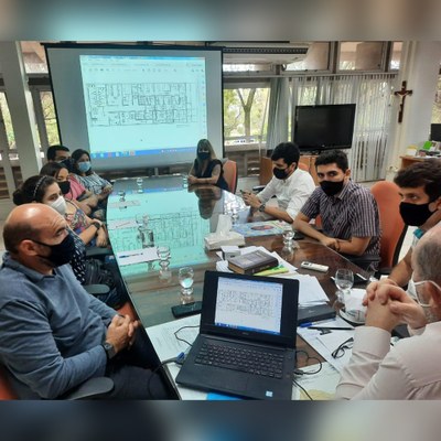 Reunião no gabinete do reitor com a equipe do ICF sobre o projeto