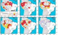 Mapa com a evolução da seca na Amazônia