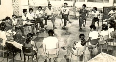 Reunião do DCE com CAs no Restaurante Universitário em 1981 (Foto Josival Monteiro)