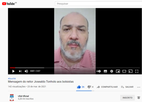 Reitor faz vídeo e fala diretamente aos estudantes bolsistas da Ufal