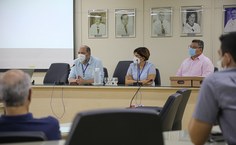 Reitor Josealdo Tonholo, vice-reitora Eliane Cavalcanti e o diretor-presidente da Fapeal, Fábio Guedes