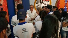2019. Exposição na Galeria Sesc em Arapiraca. Artista Marcos Aurélio em conversa com o publico da Exposição  20 Anos da Exposição Olhar Alagoas Arte Contemporânea na Pinacoteca da Ufal [Acervo Pinacoteca]