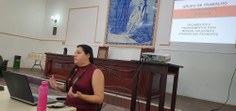 Hildênia Oliveira apresentou o resultado do trabalho realizado na reunião da Comissão de Museus da Andifes, que ela participou no Rio de Janeiro