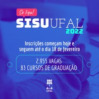Ufal publica edital para Sisu 2022 com oferta de quase 3 mil vagas em 83 cursos