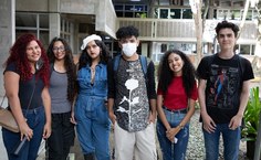 Alunos participantes da aula inaugural na Reitoria