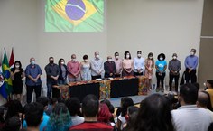 Aula inaugural no auditório da Reitoria, Campus A.C. Simões
