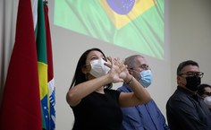 Aula inaugural no auditório da Reitoria, Campus A.C. Simões