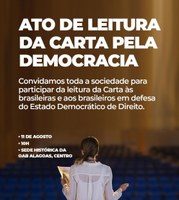 Ufal apoia e participa do ato público desta quinta em defesa da democracia