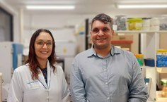 Professor Daniel Gitaí e a professora Melissa Landell, do Grupo de Pesquisa em Genética e Microbiologia Aplicada/ICBS