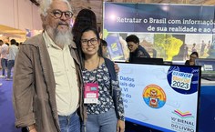 Mayra Barros sentiu-se emocionada ao apresentar os dados do BSF ao ambientalista Jackson Borges, o "Mestre do Rio", um dos maiores conhecedores do Rio São Francisco