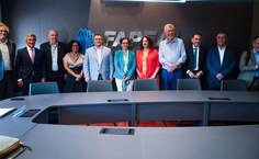 Comitiva que recepcionou ministras do Brasil e Portugal