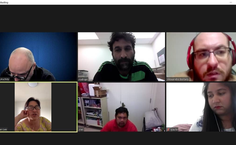 Reunião online do professor Alexandre Borbely com o grupo de pesquisadores do Hawai nos Estados Unidos