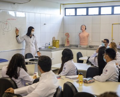 Aula no curso de Medicina do Campus Arapiraca