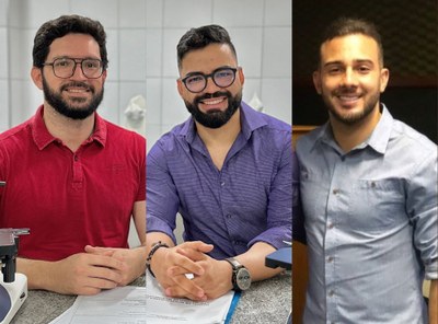 Estudante Thiago Amorim, professor Márcio Bezerra e o estudante Lucas Andrade