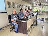 Professores Walter Matias (Ufal), Fábio Guedes (Fapeal), Reitor Tonholo, Iraildes Assunção (Ufal) e João Vicente Lima (Fapeal)