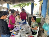 Parte da equipe do projeto na primeira coleta realizada na laguna Mundaú