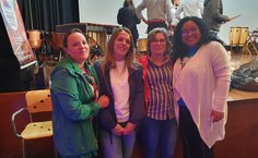 Anna Rodrigues (à direita), produtora curural do Festival de Música de Penedo e em Portugal, com equipe de produção e apoio de Castro Daire