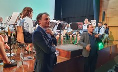 Presidente da Cãmara de Castro Daire, Paulo Almeida e Marcos Moreira, após apresentação da Banda de Música dos Bombeiros Voluntários de Castro Daire