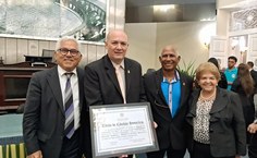 Reitor honorário Eurico Lobo, reitor Josealdo Tonholo, pró-reitor Wellington Pereira e a reitora honorária Ana Dayse