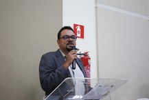 Mediador do debate, Alexandre Lino, presidente do Sindicato dos Jornalistas Profissionais de Alagoas