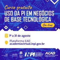 Curso de nivelamento em propriedade intelectual abre inscrições segunda-feira