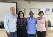 Tonholo e Eliane com professora Reivan e o pró-reitor Wellington Pereira, que compuseram a mesa do Consuni na sessão do processo eleitoral para escolha do novo reitor da Ufal